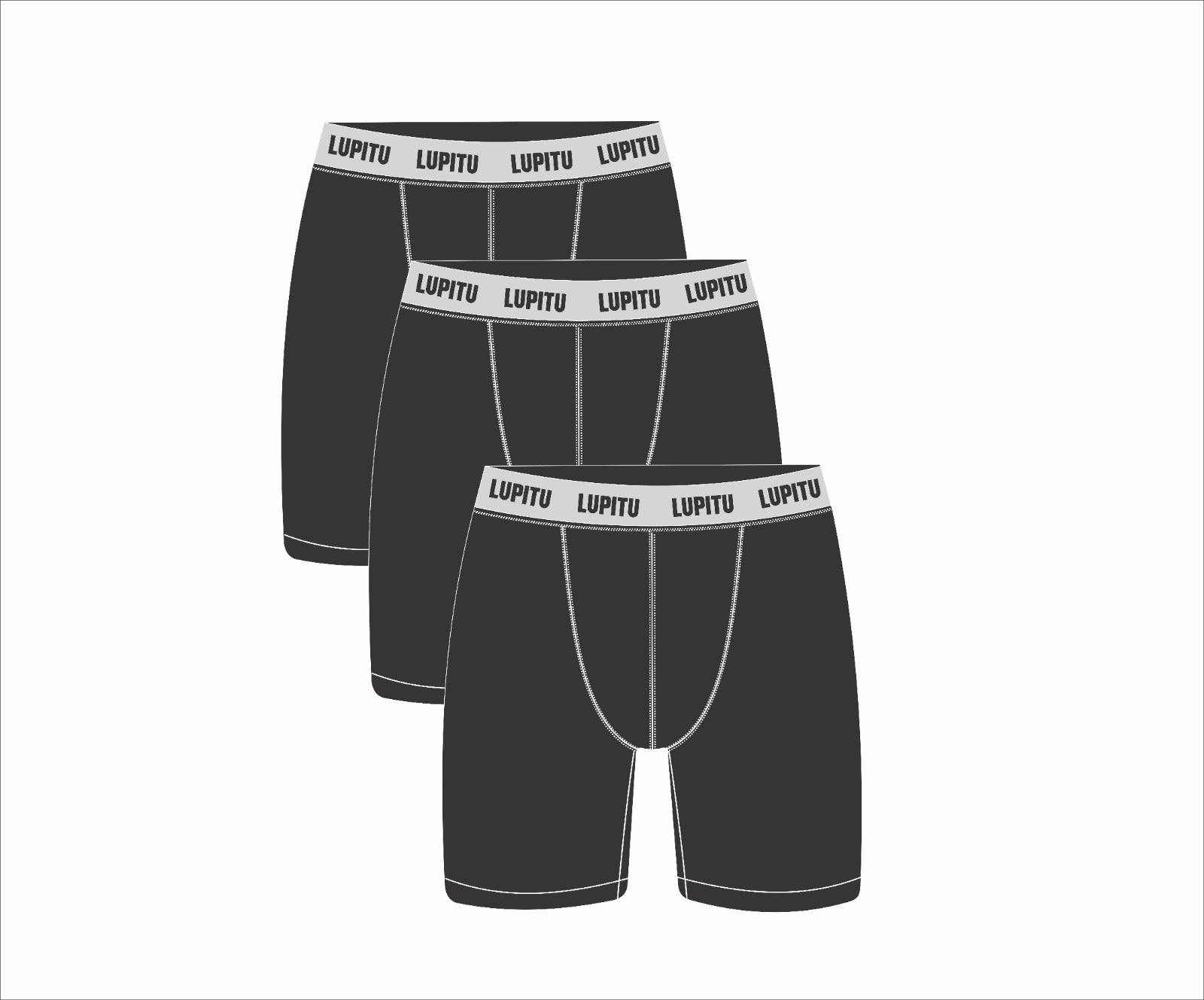 WHITE LUPITU BOXERS 3 PACK