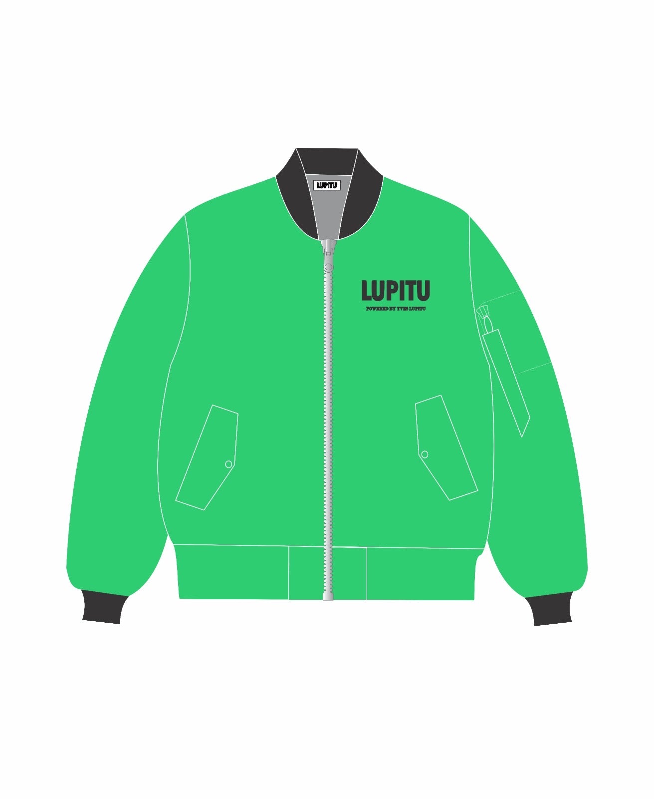 LUPITU POWERED GREEN BOMBER JACKET