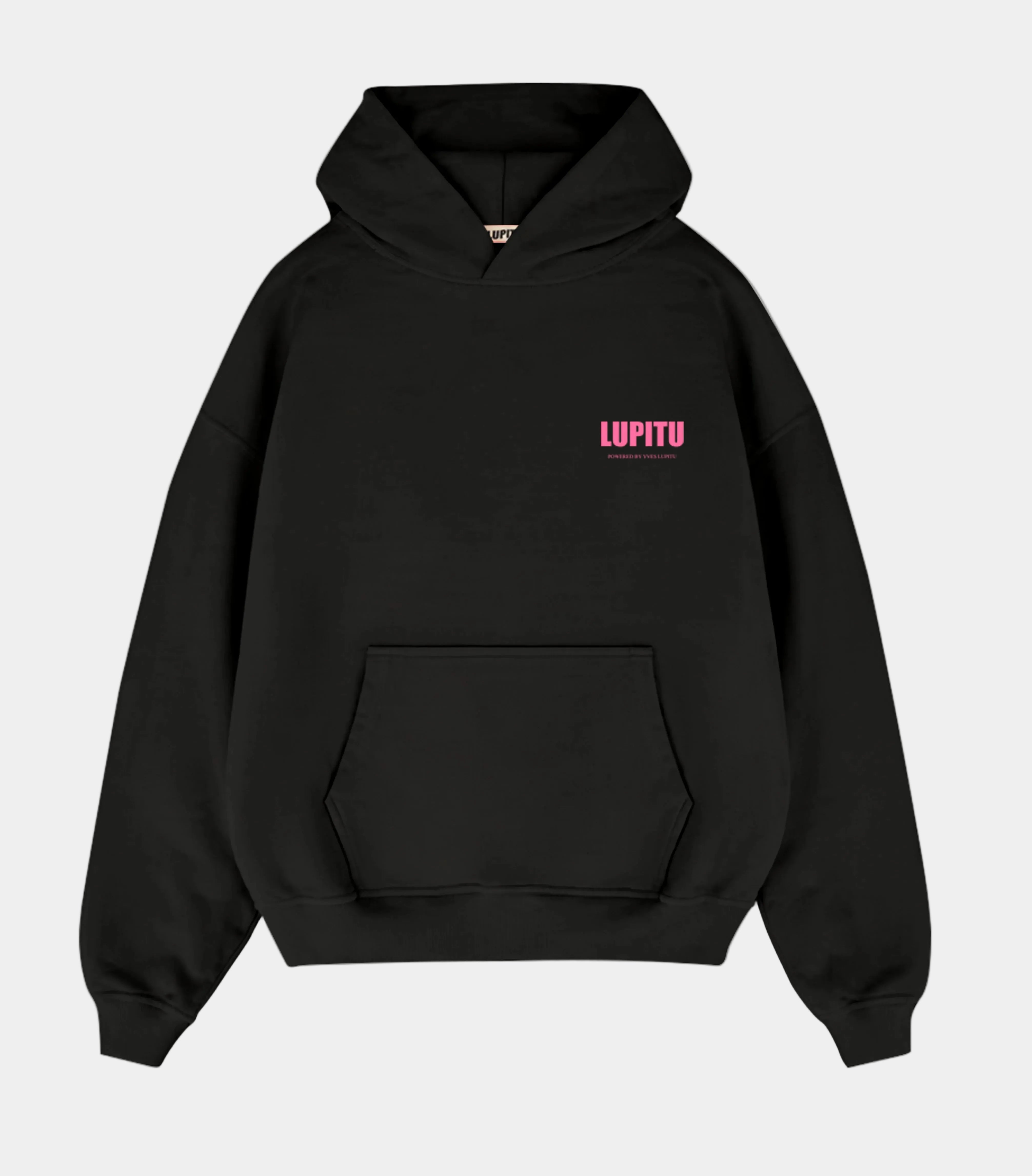 LUPITU ESSENTIALS POWERED BLACK PINK HOODIE