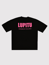 ESSENTIALS POWERED LUPITU BLACK PINK TEE