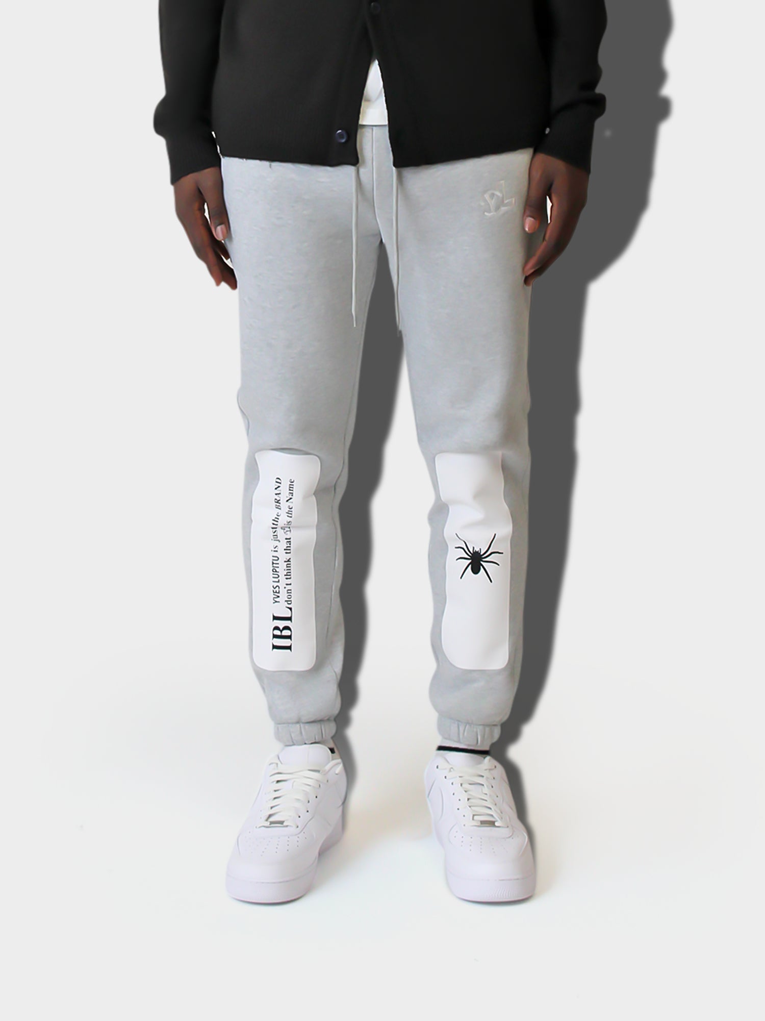 LUPITU MEN'S GREY SPIDER JOGGER PANT