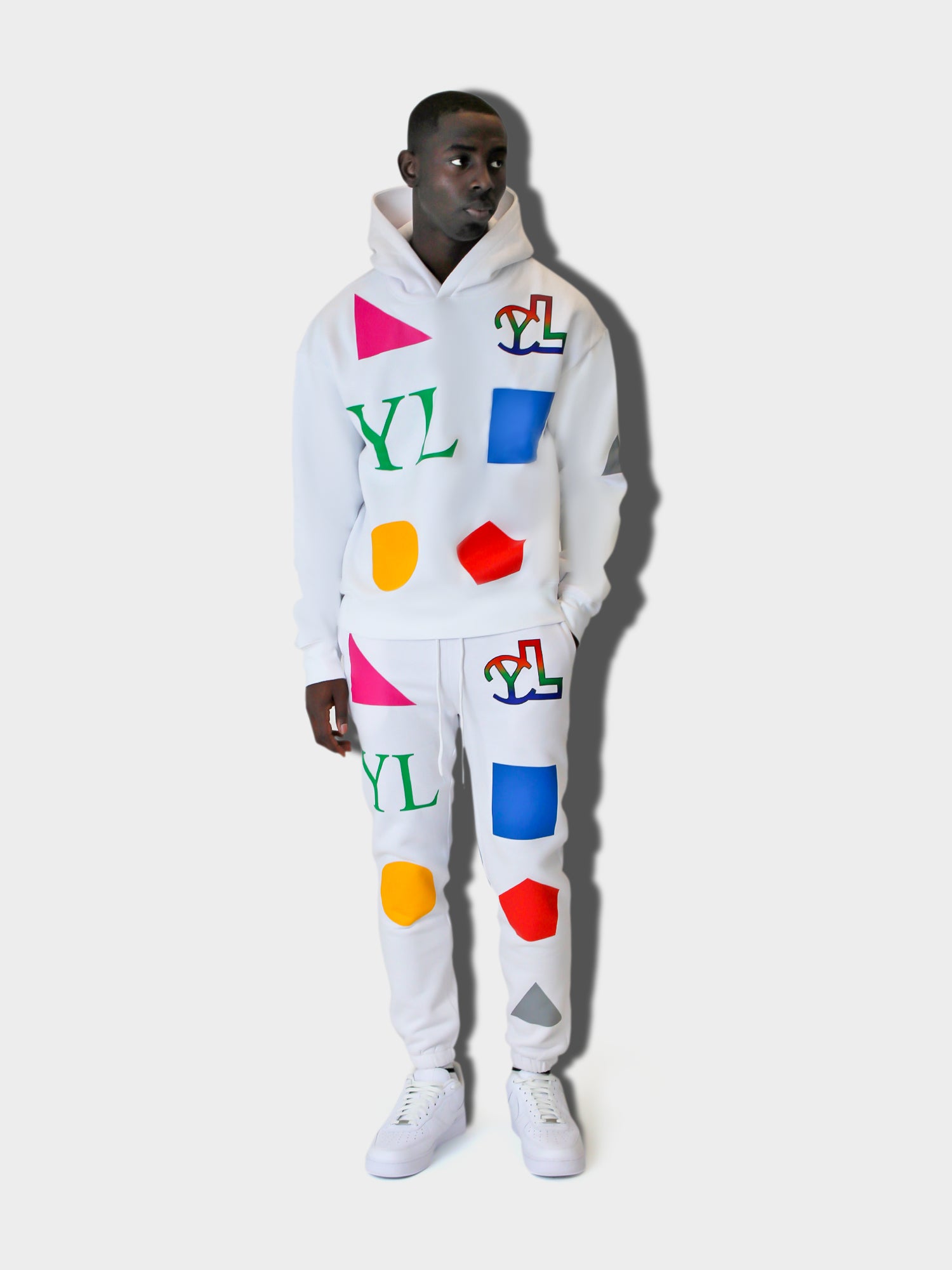 LUPITU MEN'S DOMINO WHITE SWEATPANTS