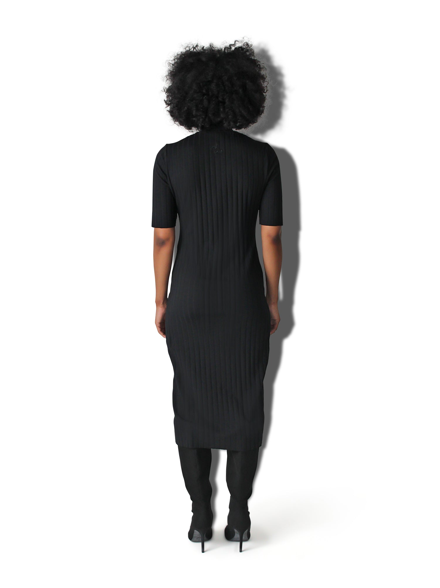 LUPITU LONG TRIP BLACK DRESS