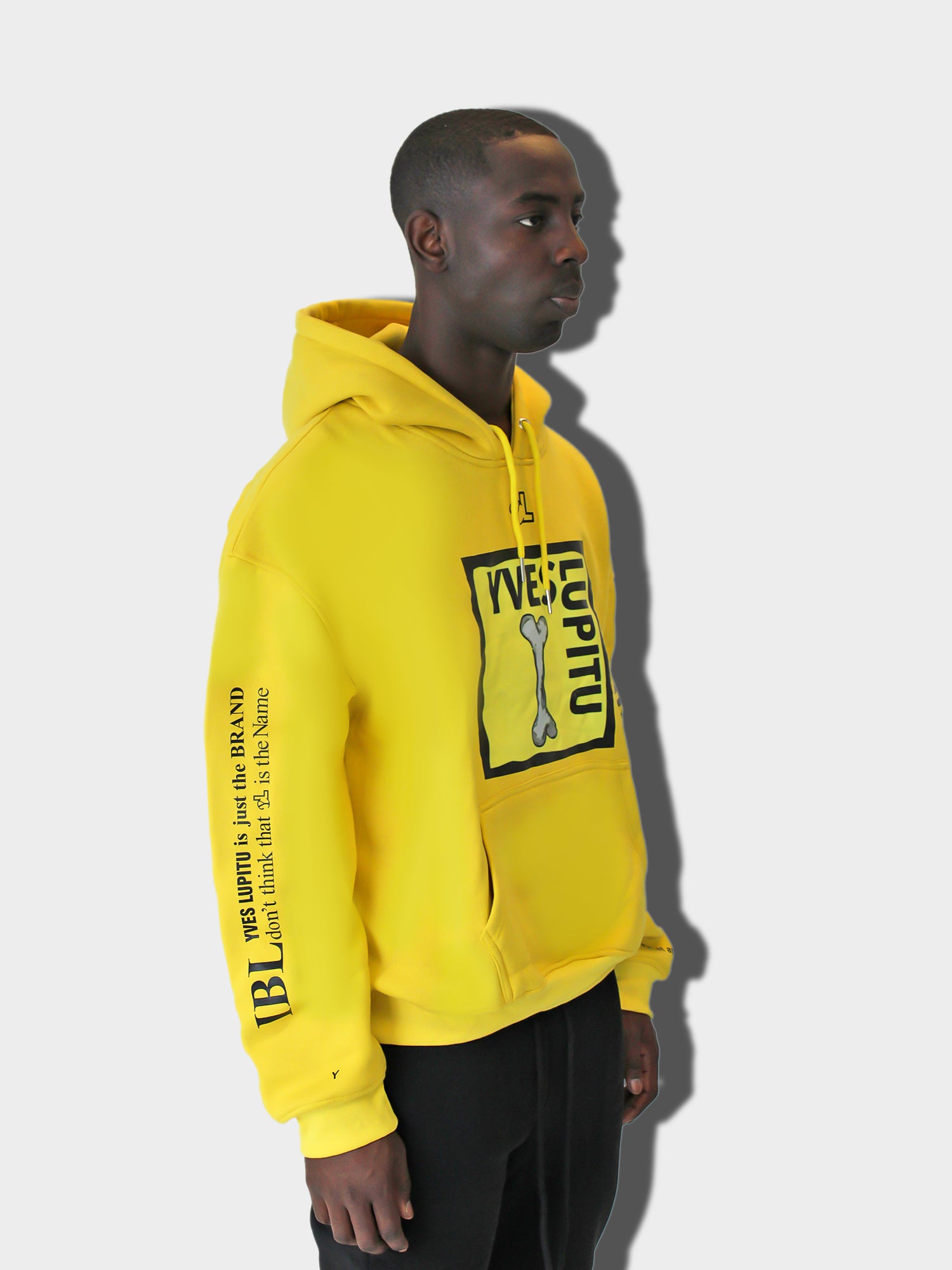 LUPITU MEN'S YELLOW HUNGRY DOG HOODIE