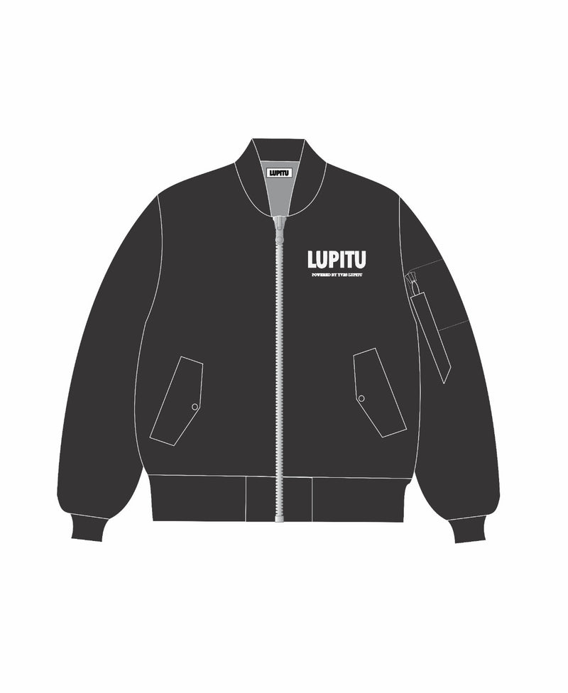 POWERED LUPITU BLACK BOMBER JACKET