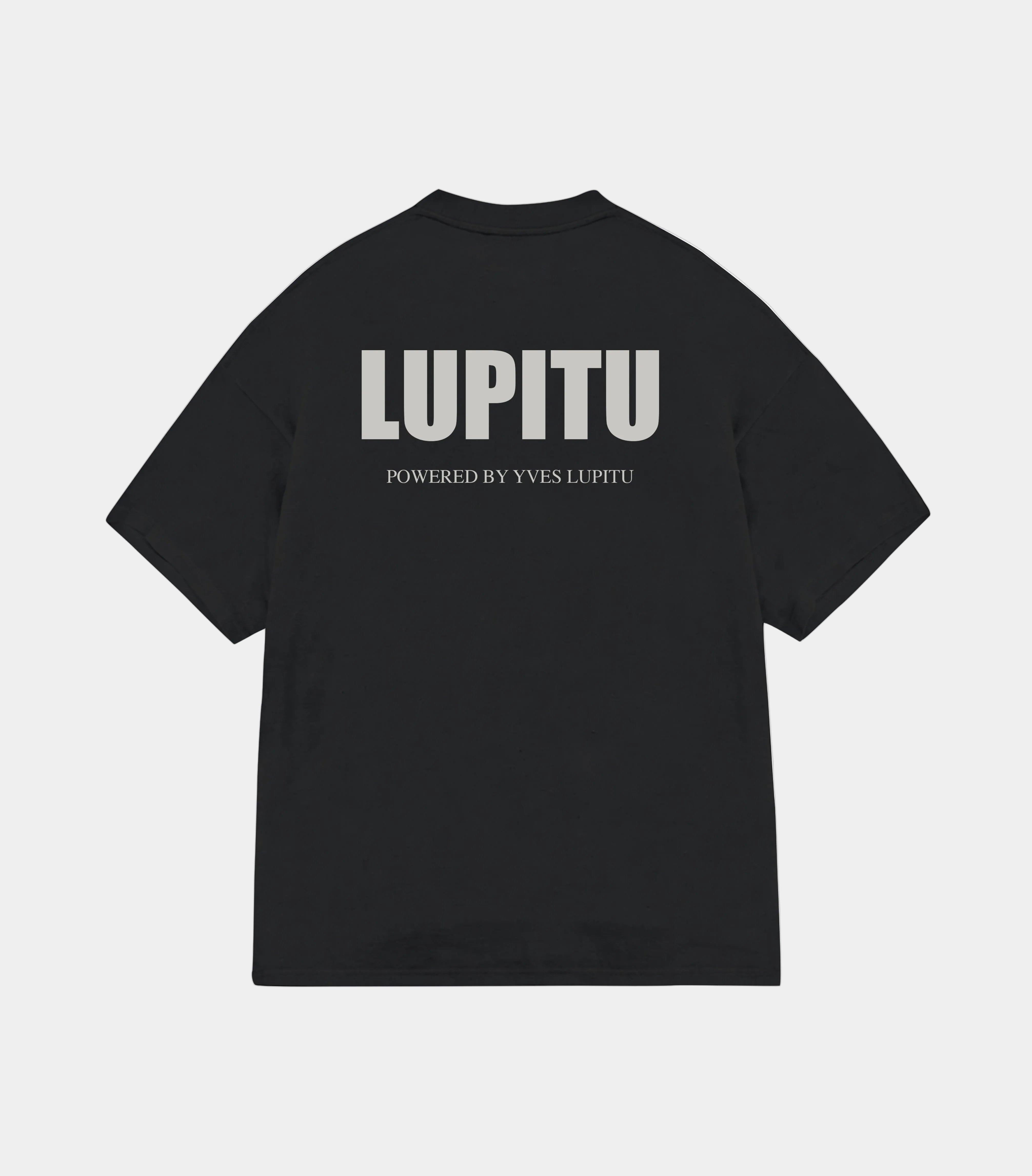 LUPITU ESSENTIALS POWERED BLACK GREY TEE