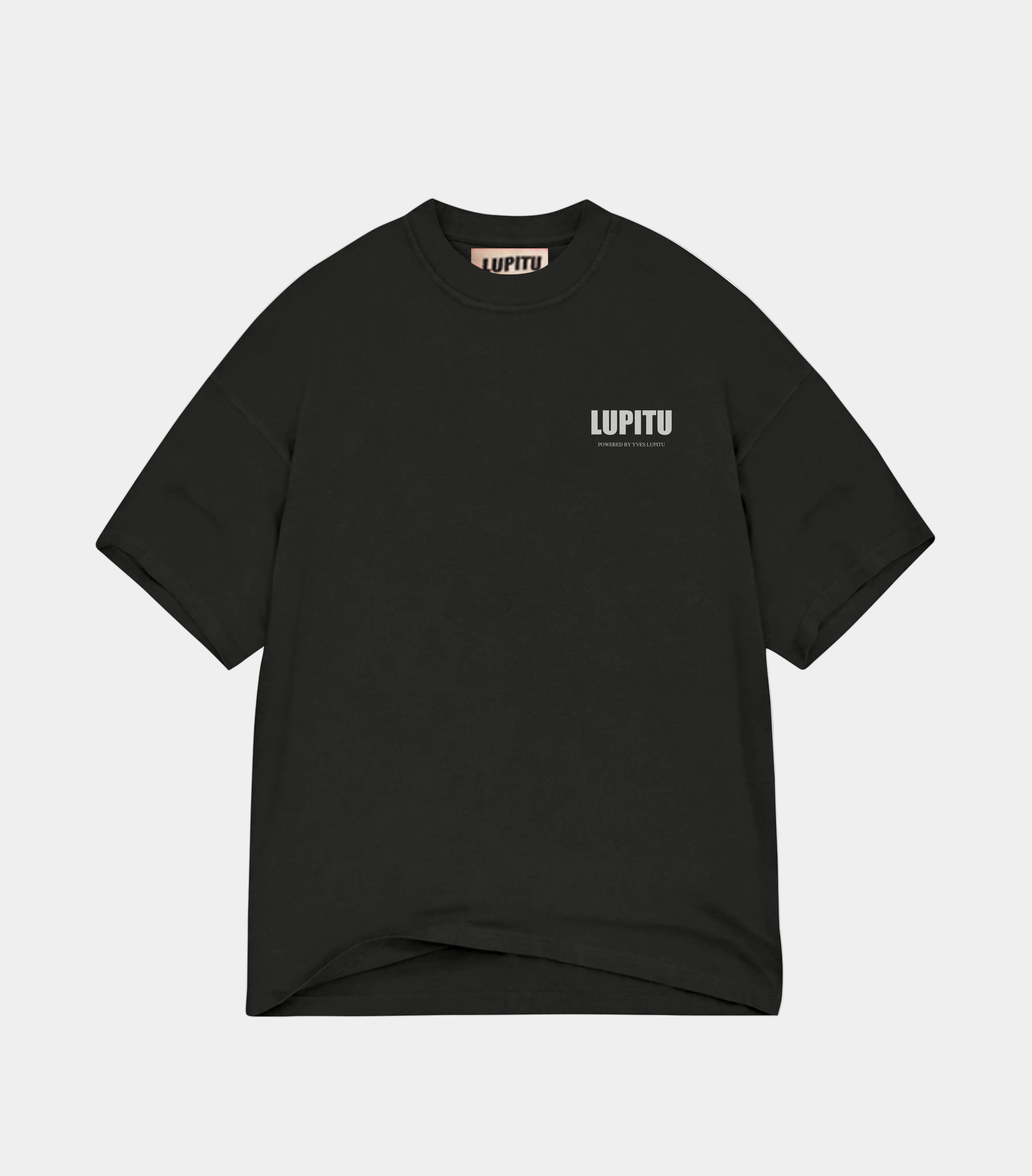 LUPITU ESSENTIALS POWERED BLACK GREY TEE