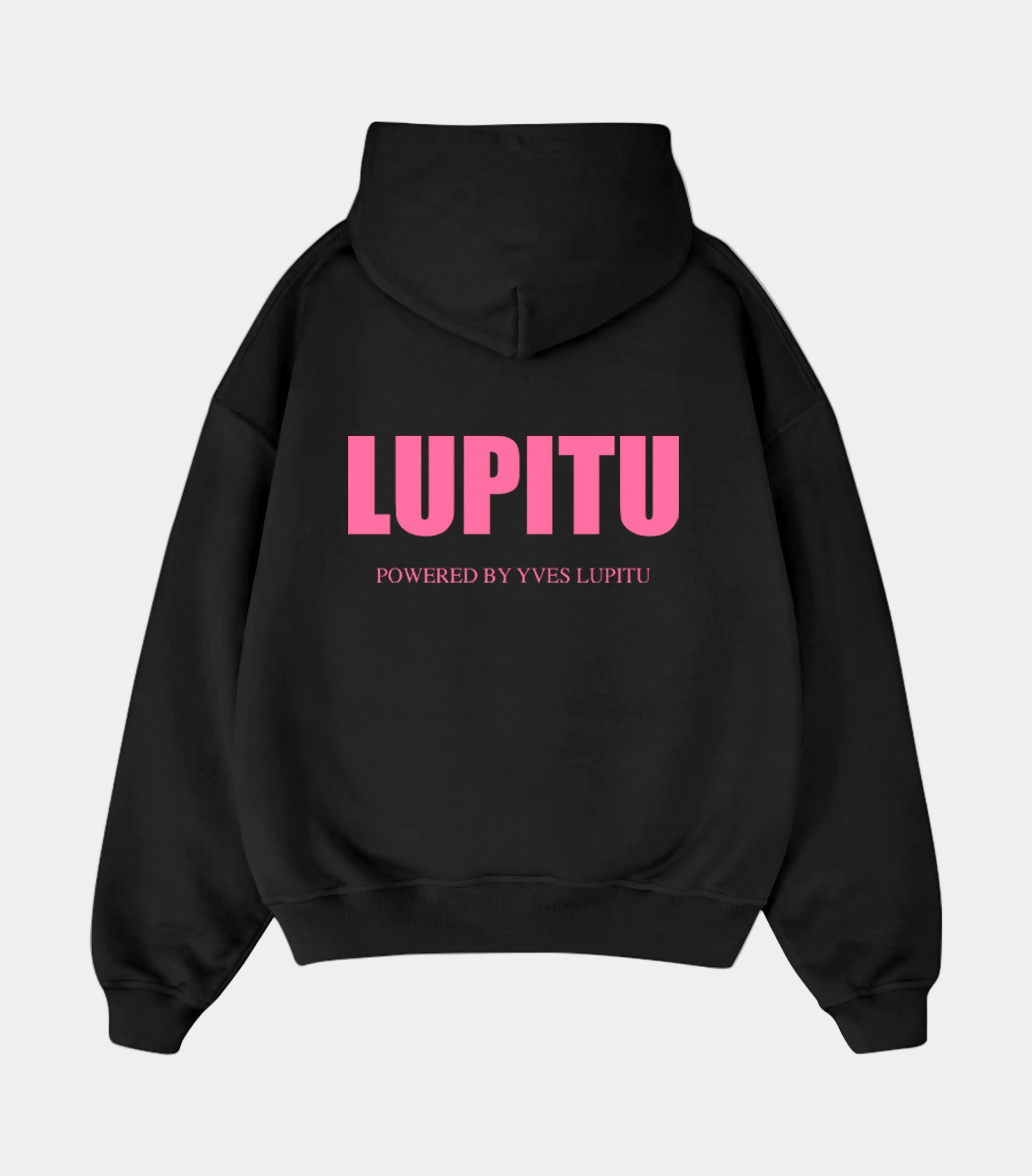 LUPITU ESSENTIALS POWERED BLACK PINK HOODIE