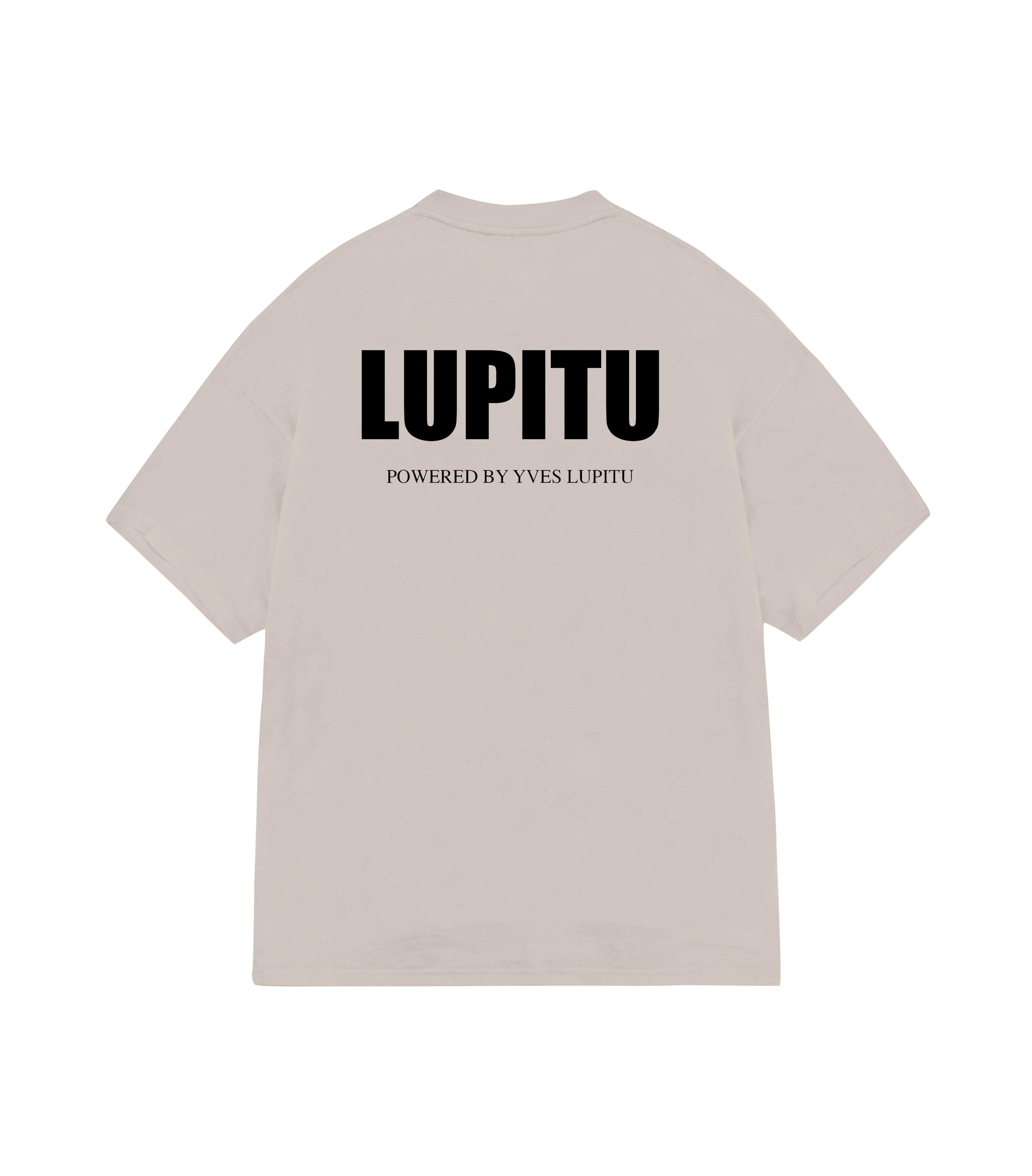 LUPITU ESSENTIALS POWERED BLACK WHITE TEE