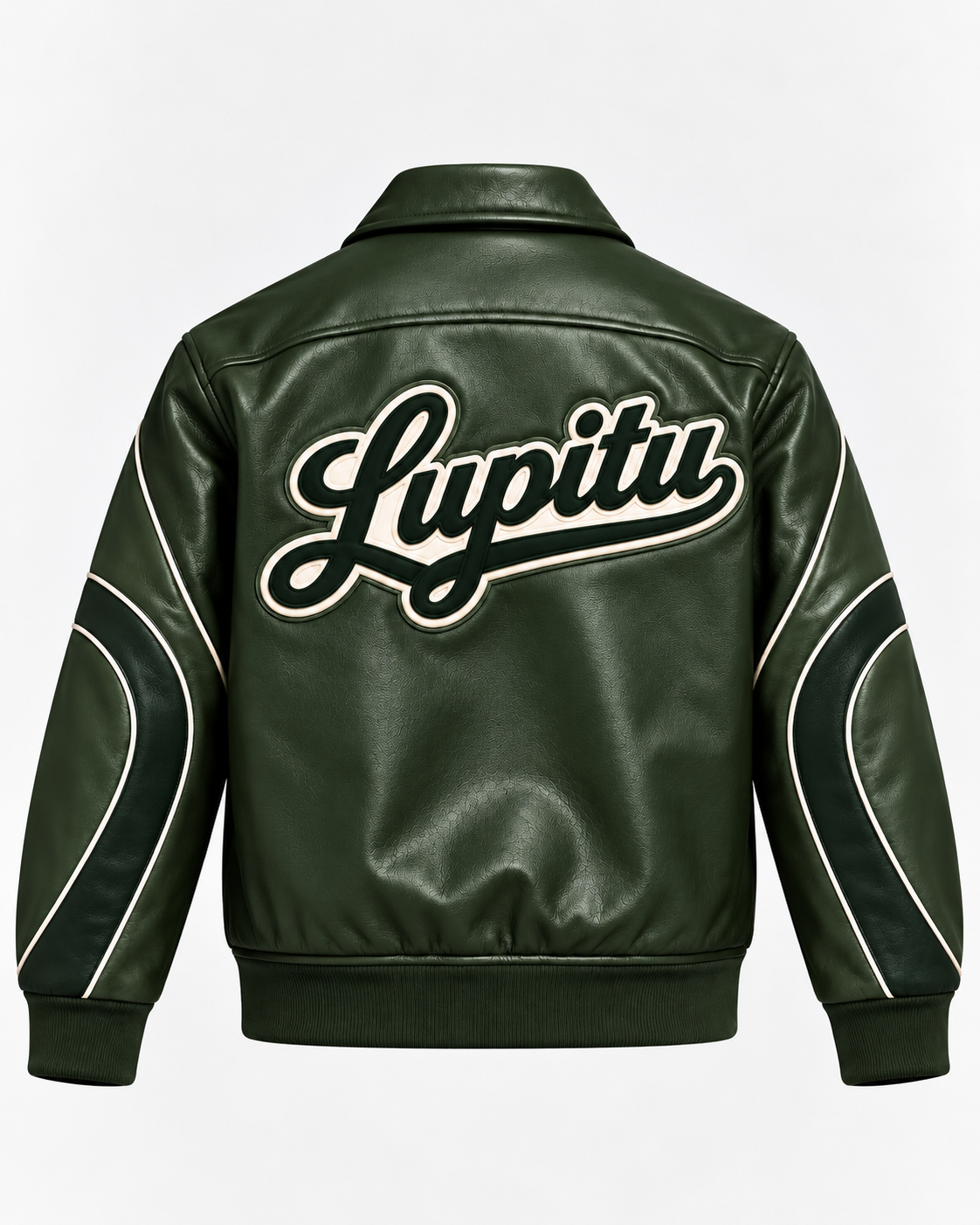 LUPITU GREEN HARLEM LEATHER JACKET