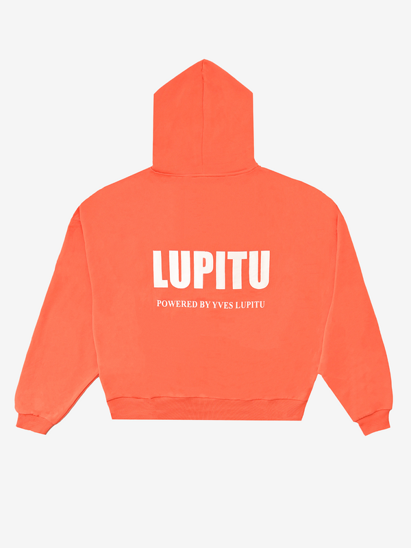 ESSENTIALS POWERED LUPITU ORANGE HOODIE