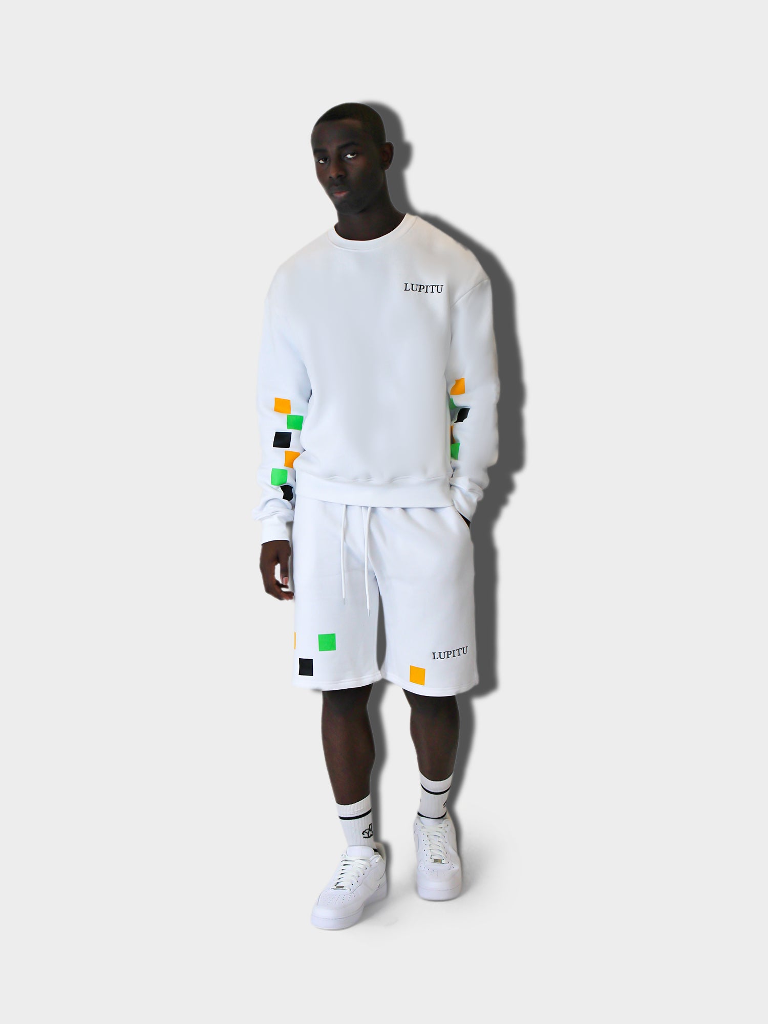 LUPITU MEN'S WHITE PUZZLE SHORT