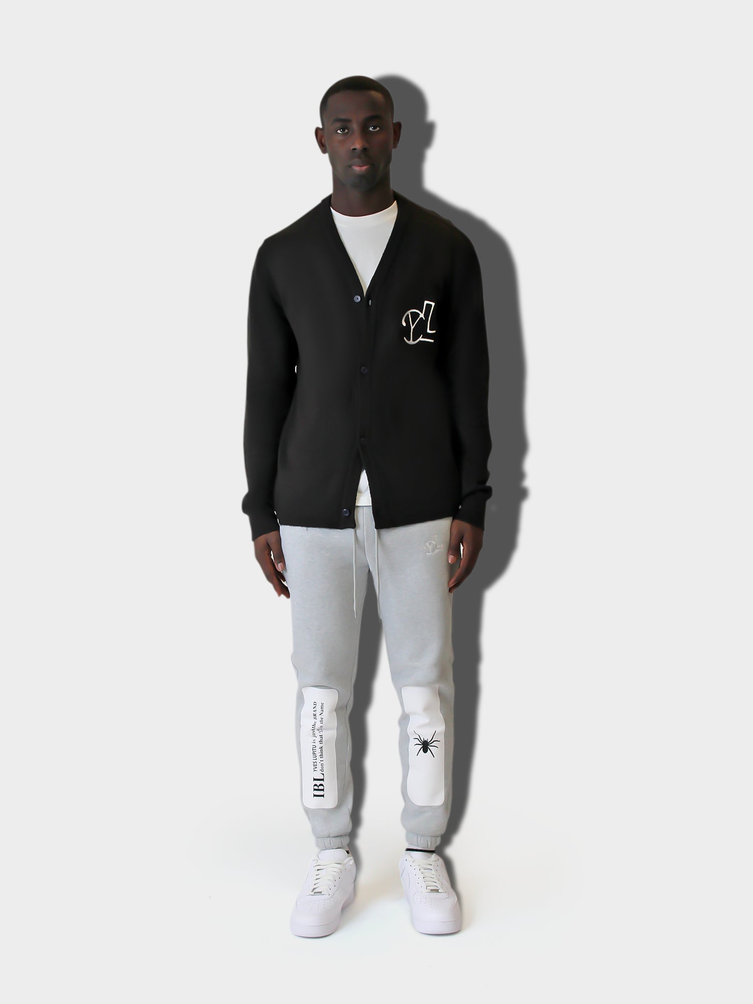 LUPITU MEN'S GREY SPIDER JOGGER PANT