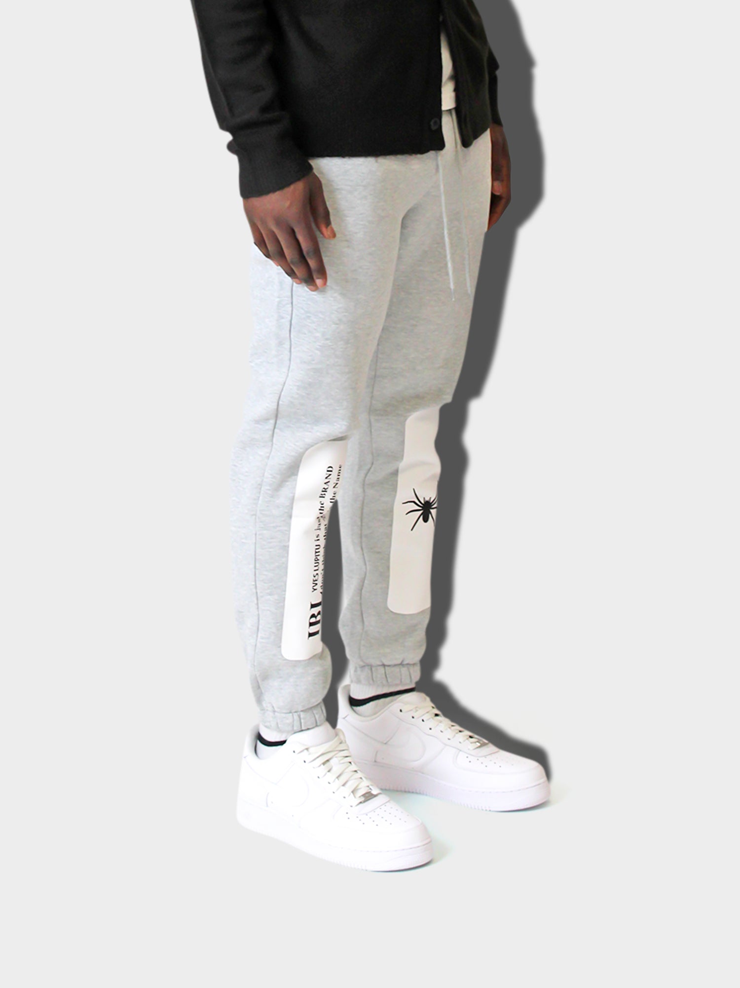 LUPITU MEN'S GREY SPIDER JOGGER PANT