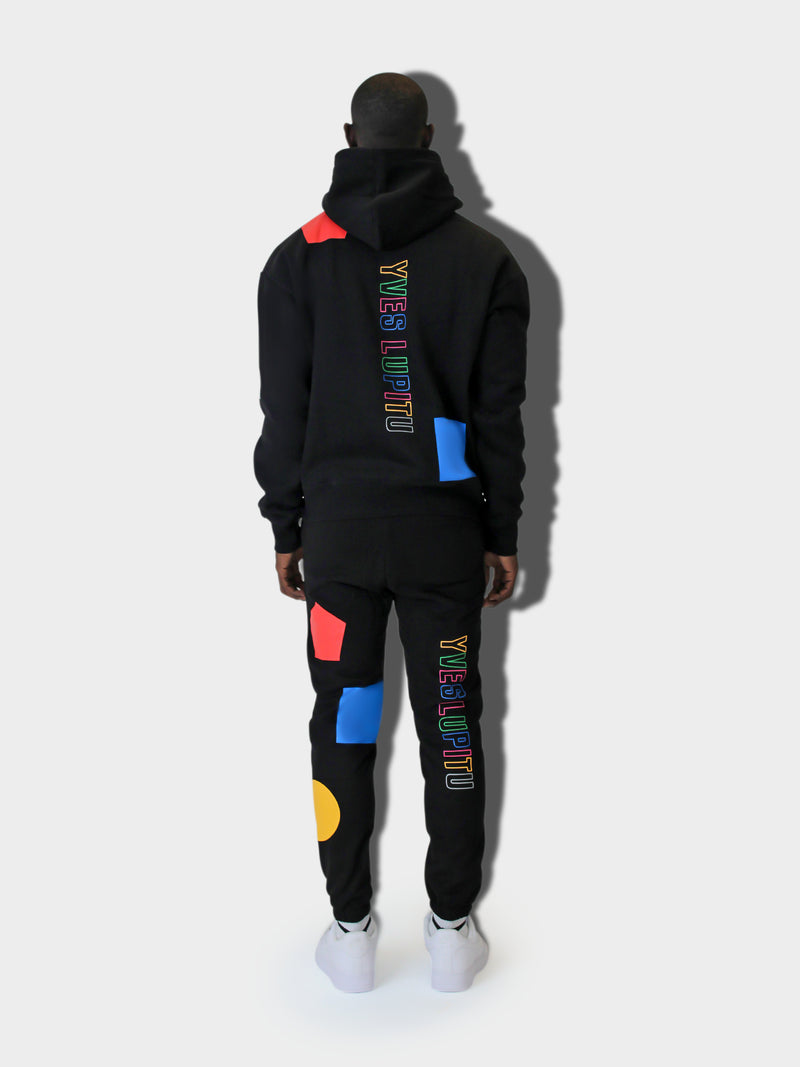 LUPITU DOMINO BLACK YL SWEATPANTS