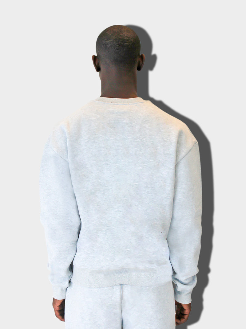 LUPITU GREY CHINESE LOGO SWEATER