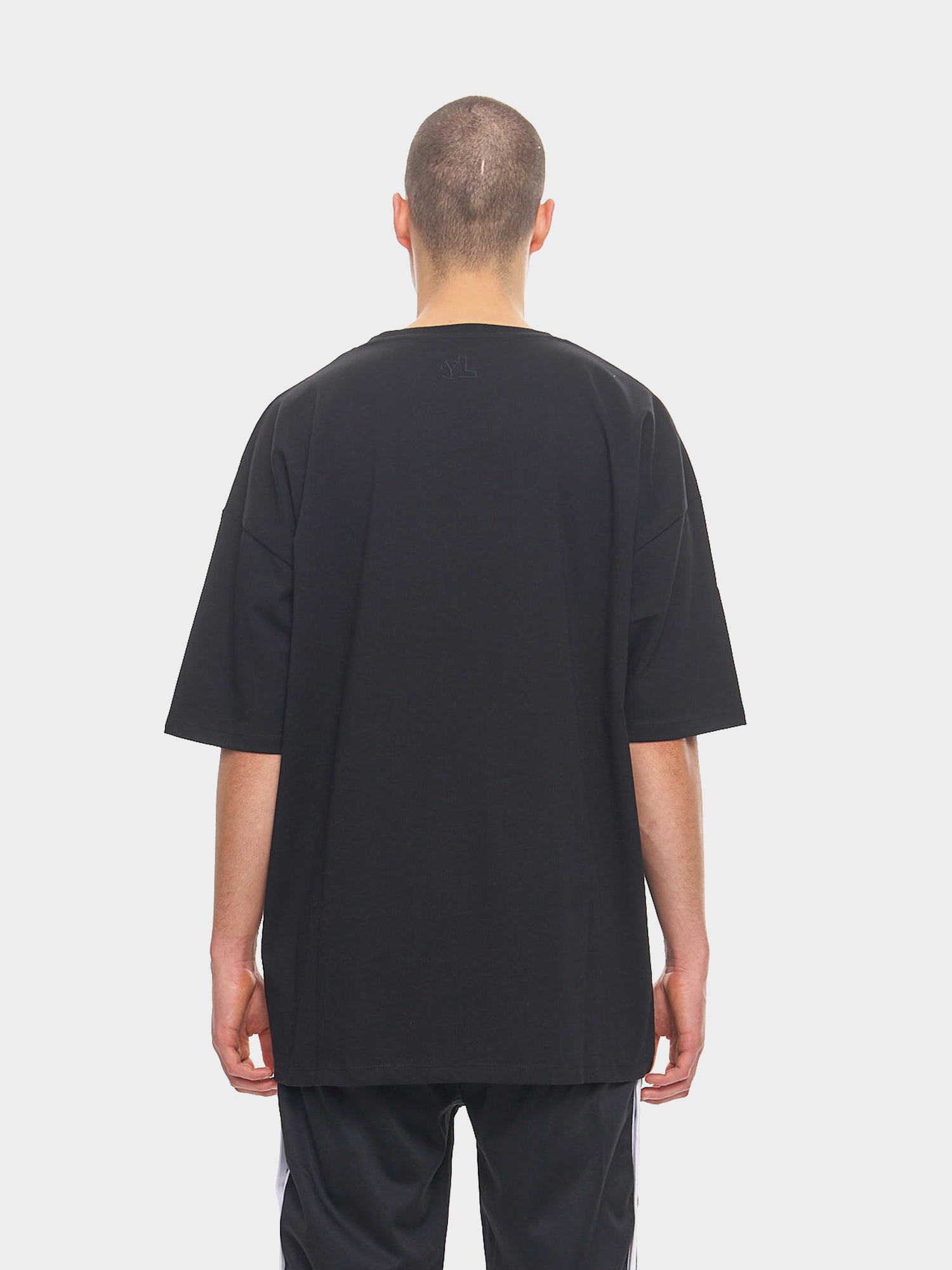 LUPITU MEN'S NO WAR RUSSIA LETTER BLACK OVERSIZE TEE