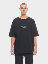 LUPITU NO WAR RUSSIA LETTER BLACK OVERSIZE TEE