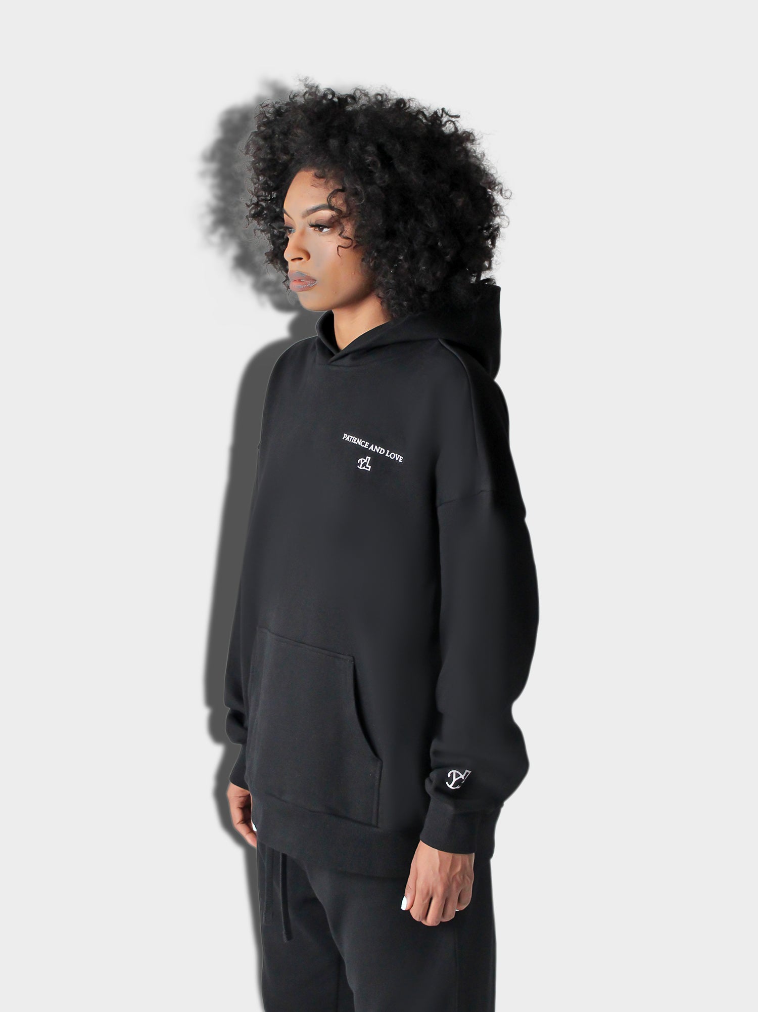 LUPITU WOMEN'S PATIENCE BLACK HOODIE