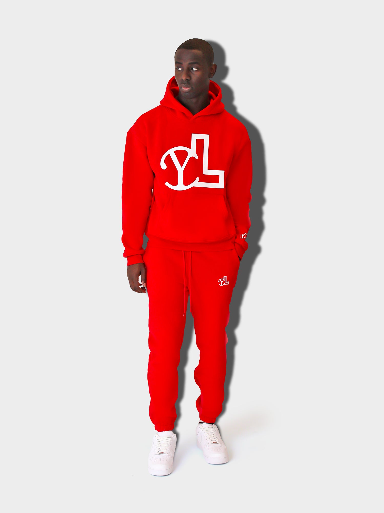 LUPITU MEN'S RED YL LOGO HOODIE