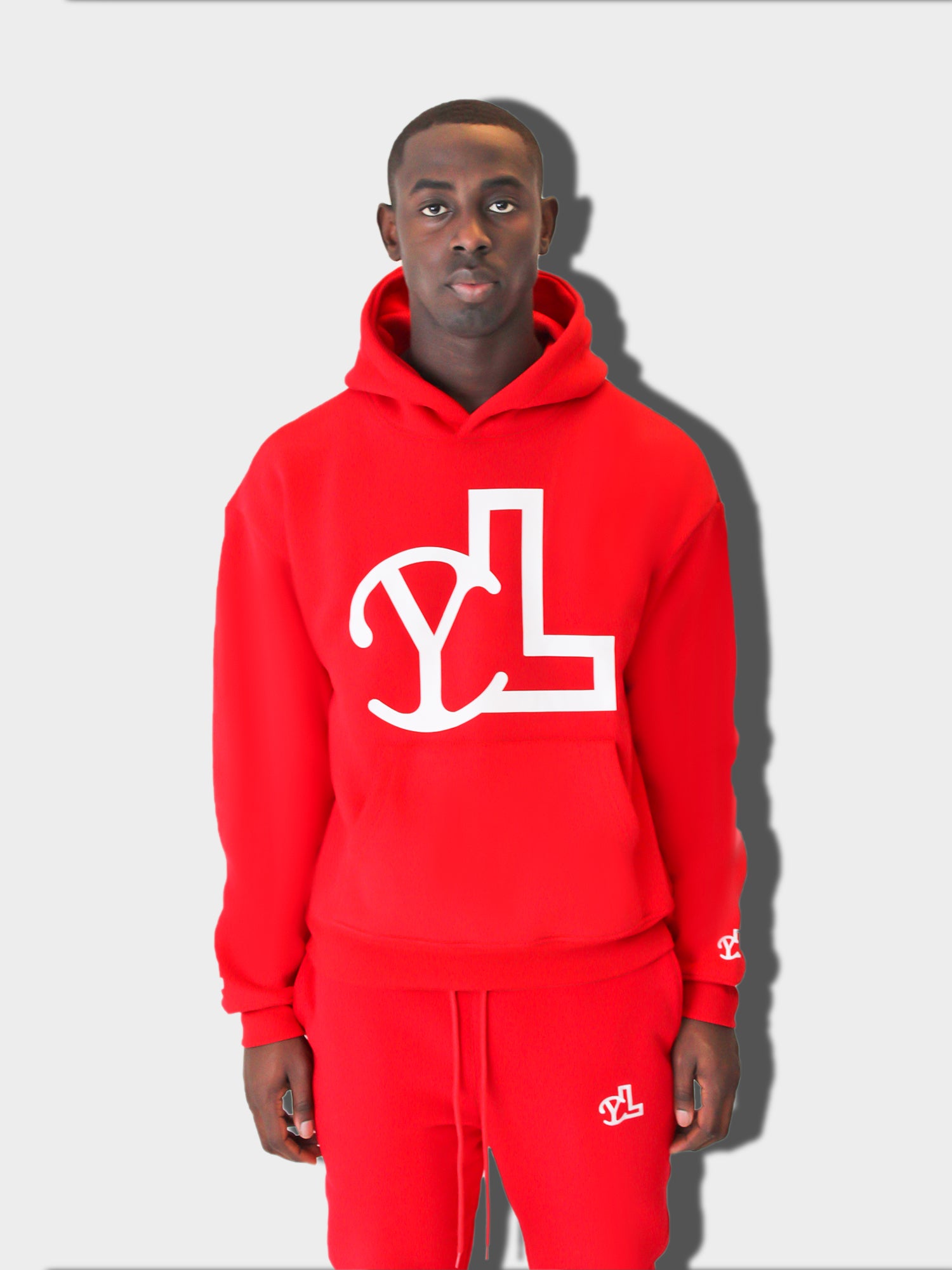 LUPITU MEN'S RED YL LOGO HOODIE