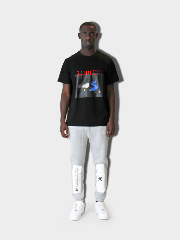 LUPITU SCHWAN BLACK TEE