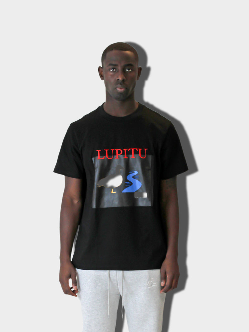 LUPITU SCHWAN BLACK TEE