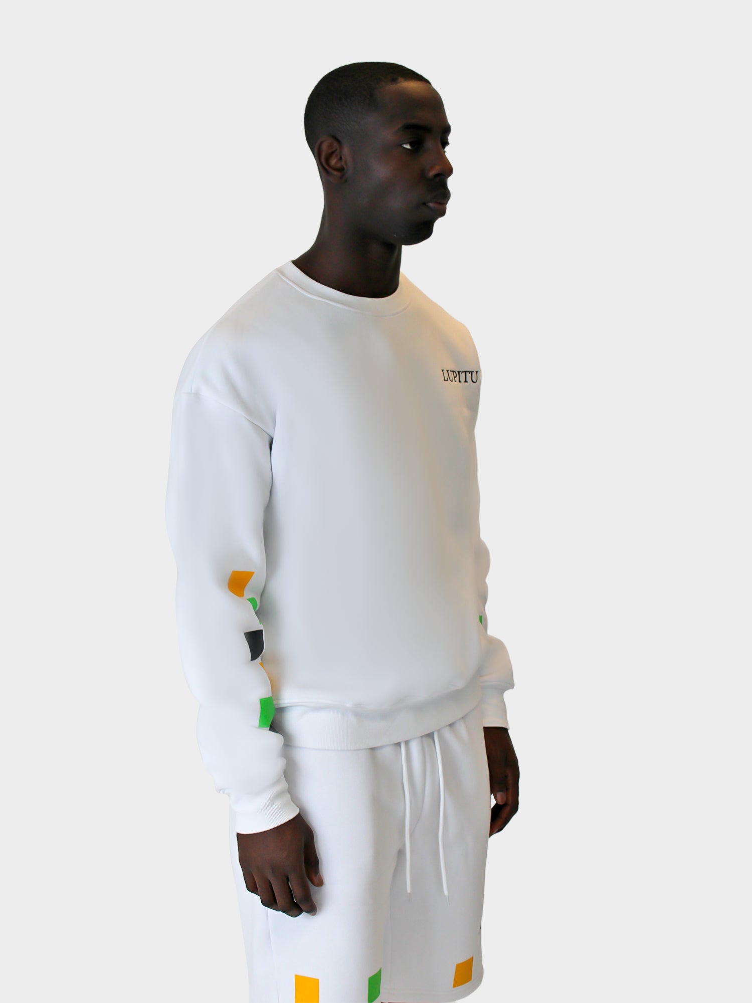 LUPITU MEN'S WHITE PUZZLE SWEATER