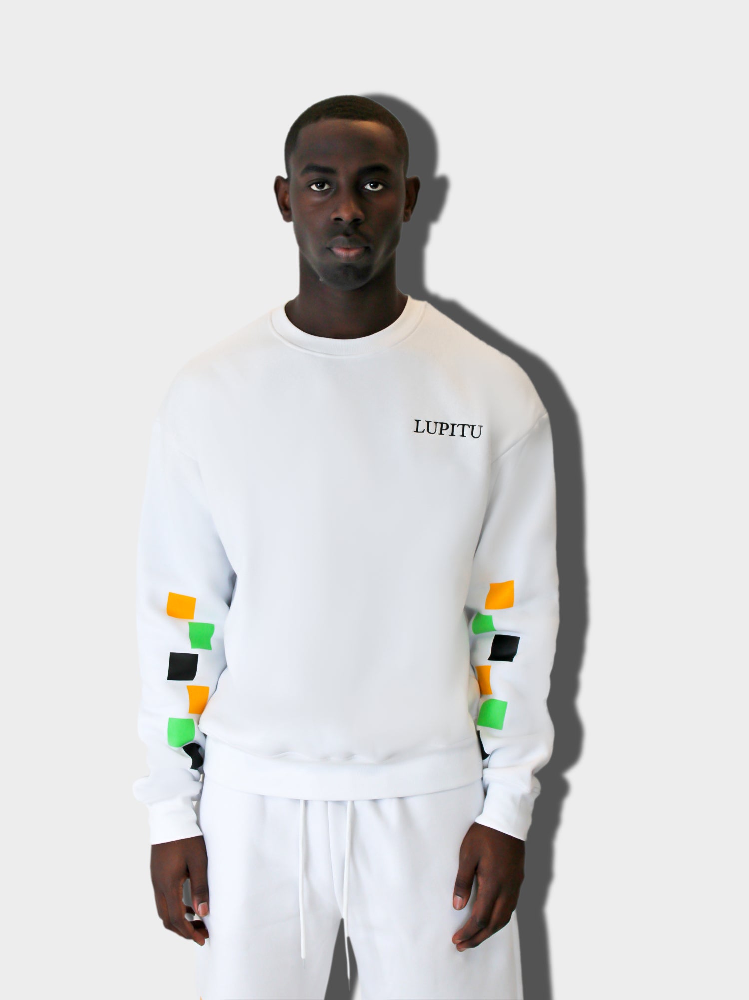 LUPITU MEN'S WHITE PUZZLE SWEATER