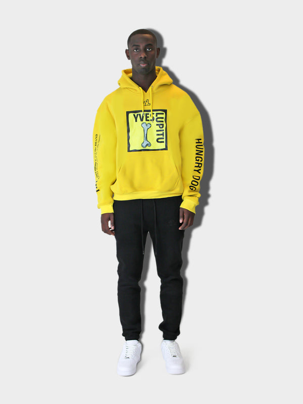 LUPITU YELLOW HUNGRY DOG HOODIE